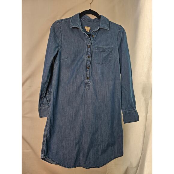 J crew Chambray Denim Shirt Dress size XSmall - Picture 2 of 7
